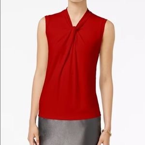 Set of 2 Tommy Hilfiger Knot-Neck Top in Red and White Size Small